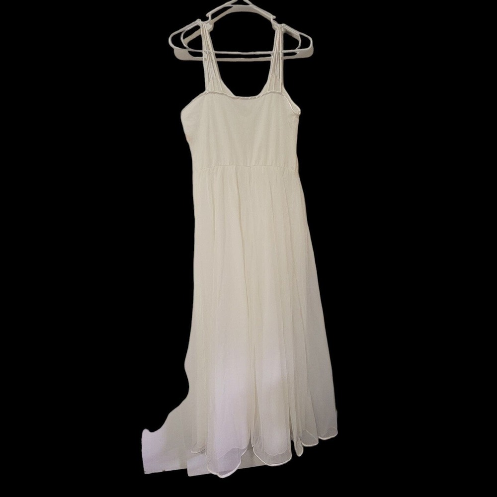 Vintage Bridal Gotham Lingerie Long Nylon Spaghetti Sheer Chiffon Overlay Sz 36 - Picture 2 of 8
